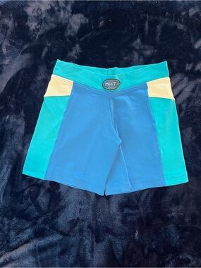 MI-HT Active Colorblock Athletic Shorts - Blue & Teal